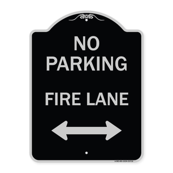 Signmission No Parking Fire Lane W/ Bidirectional Arrow Heavy-Gauge Aluminum Sign, 24" x 18", BS-1824-23738 A-DES-BS-1824-23738 - main